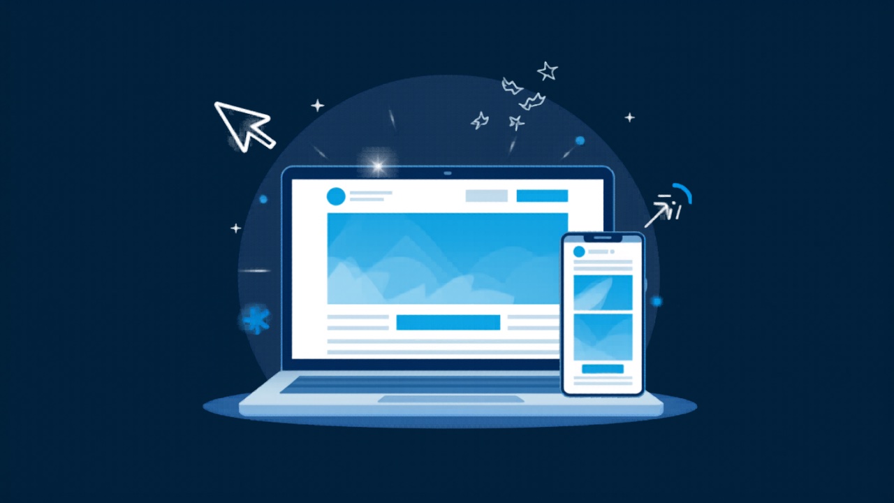 Device mockup of a finished website